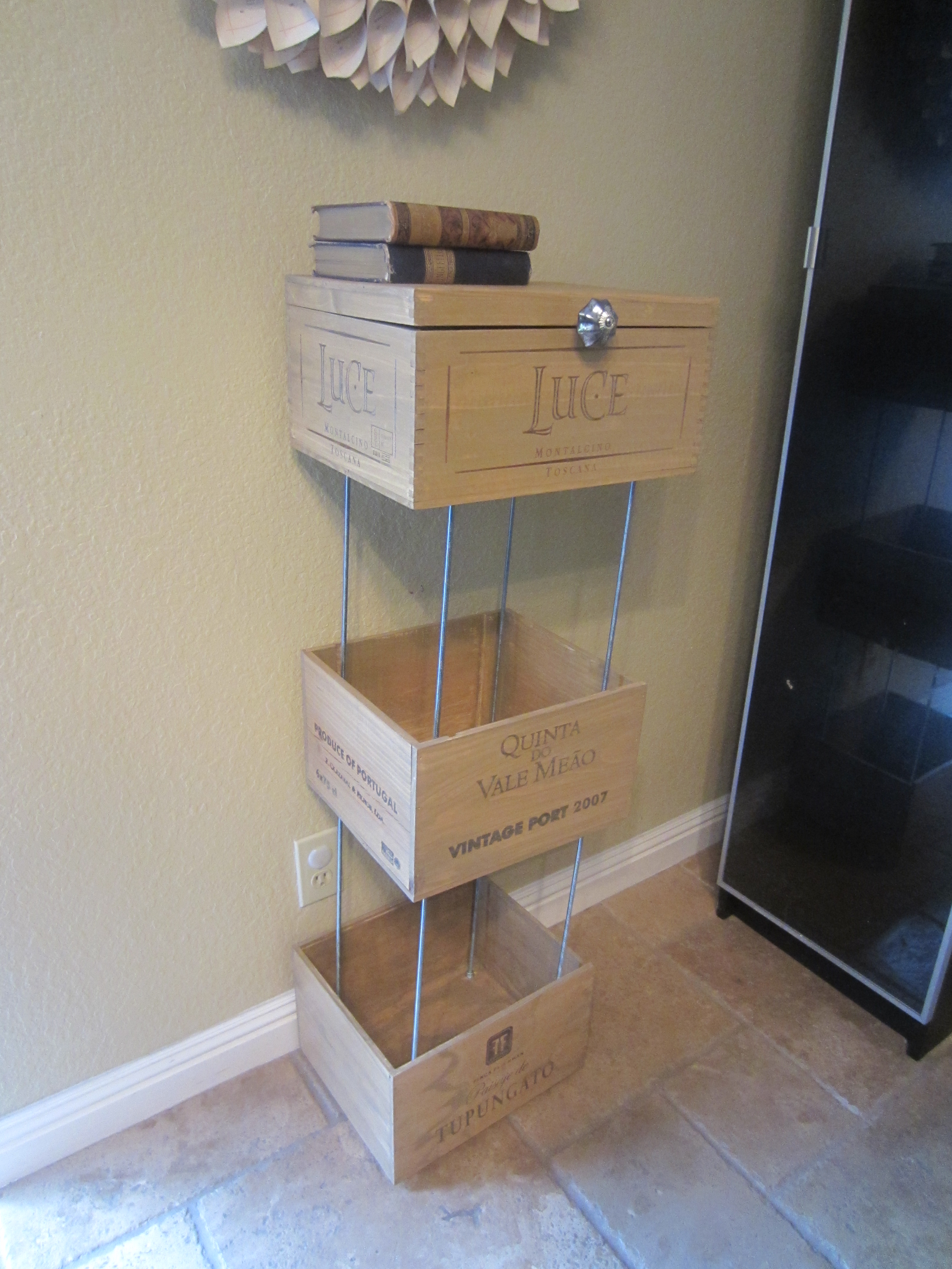 Wine Crate Shelves DIY Inspired