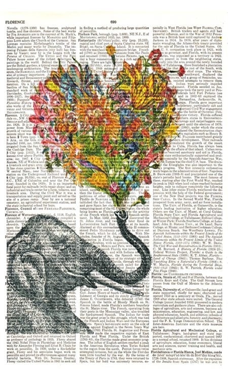 Recycled Book Page Art (1)