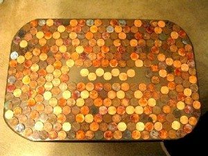 Upcycled Thrift Store Penny Table (6)