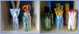 Craft Room Organization Recycled Jars
