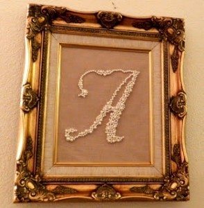DIY Monogram Swarovski Pearls in a Frame (1)