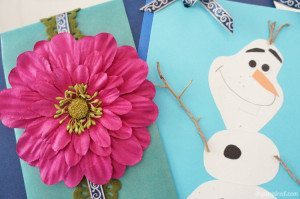 http://www.diyinspired.com/wp-content/uploads/2015/04/Frozen-Gift-Wrapping-With-DIY-Olaf-Card-300x199.jpg
