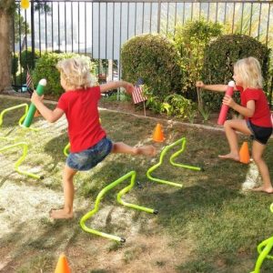 Egg and Bounty Paper Towel Roll Obstacle Course (3)