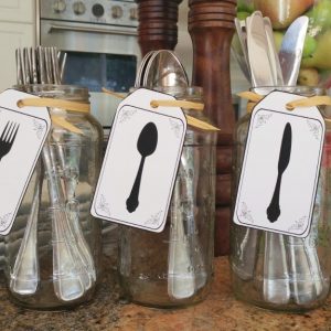 Recycled Jar Utensil Holders