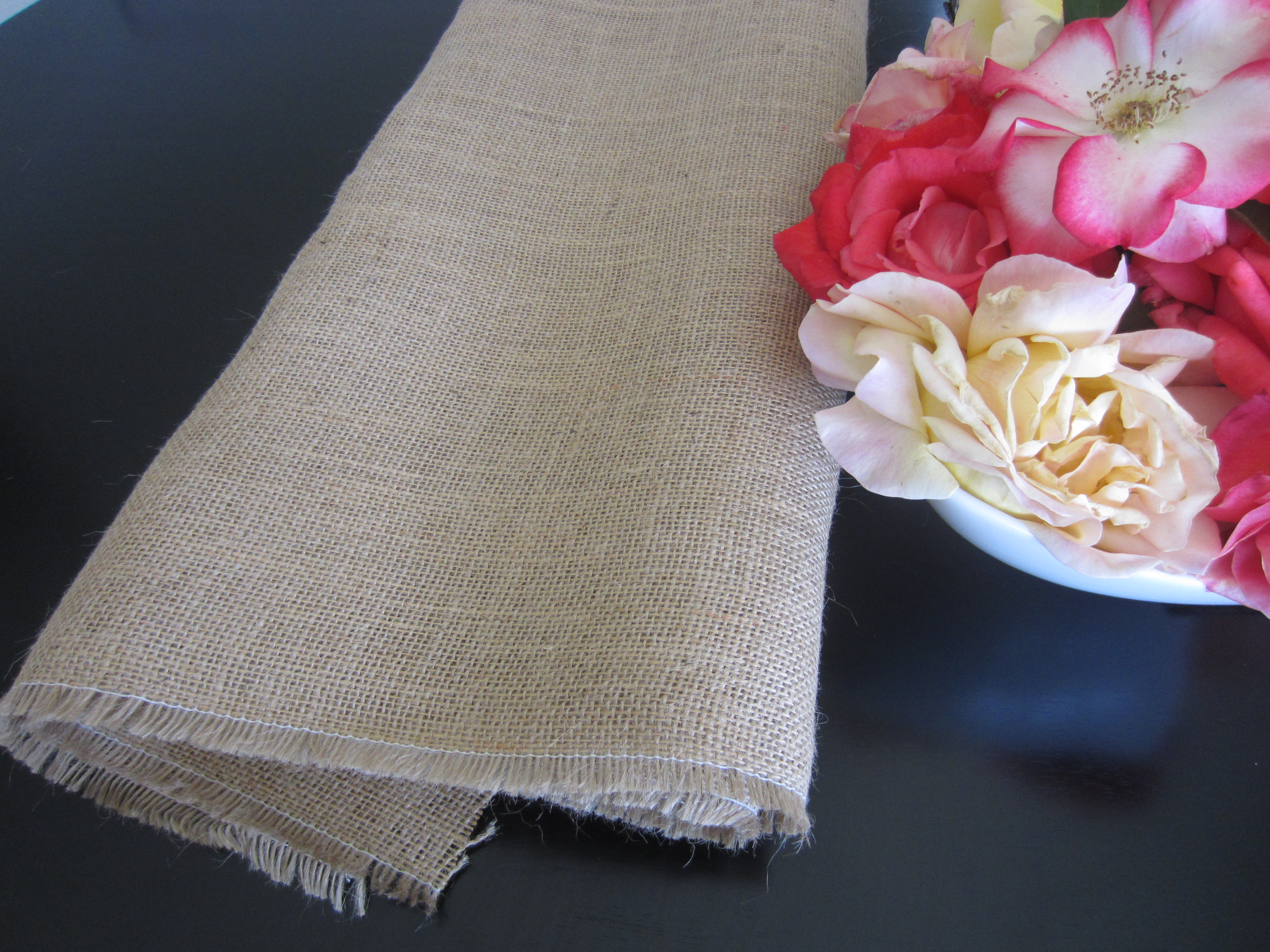 Burlap Stenciled Placemats DIY Inspired