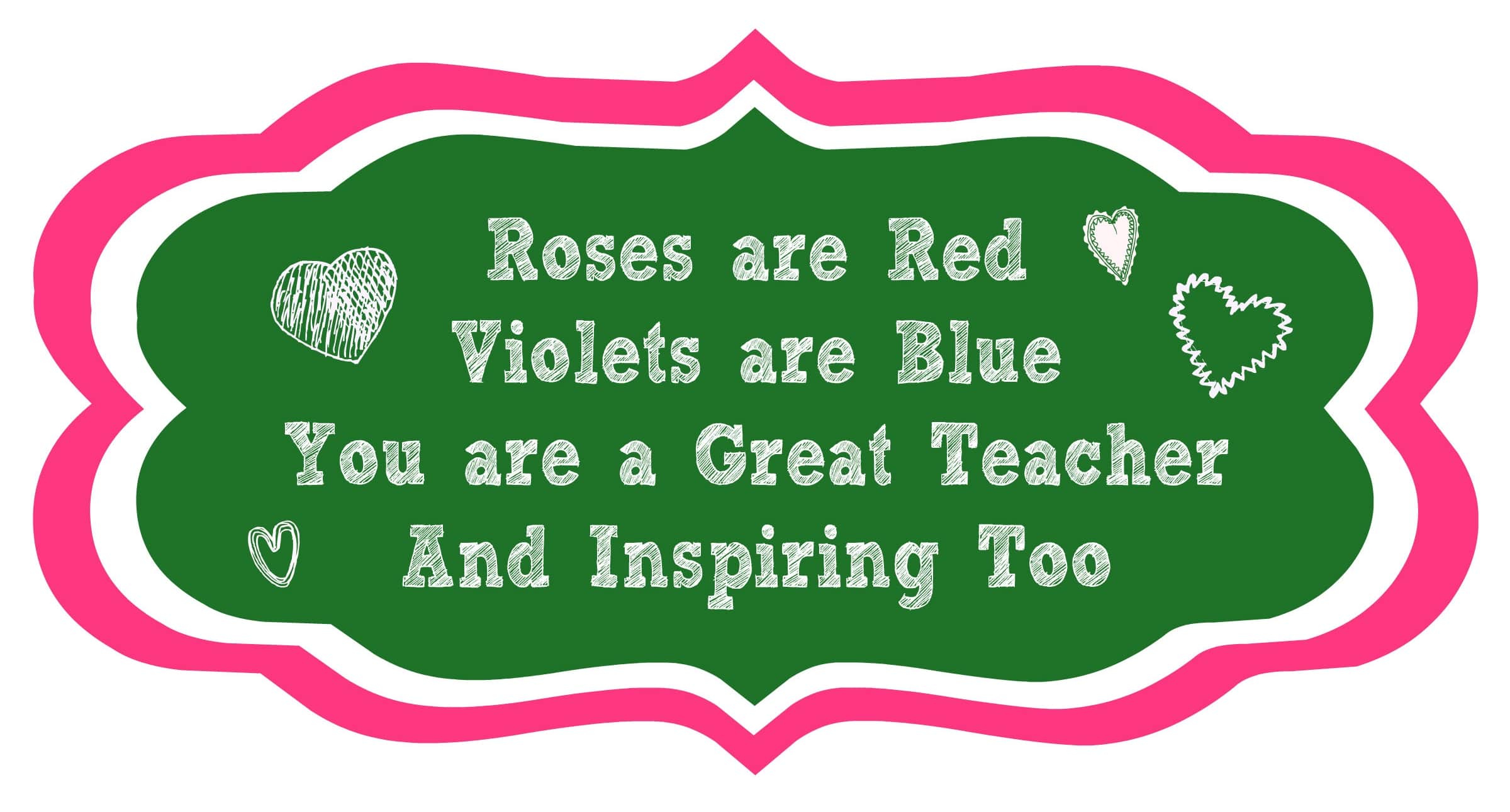Roses Are Red Printable Teacher Poem - DIY Inspired